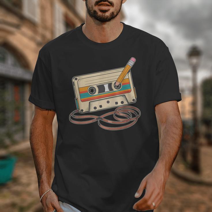 80s 90s Retro Party Costume Nostalgia Cassette Tape Pencil Unisex T-Shirt 80s 90s Retro Party Costume Nostalgia Cassette Tape Pencil Unisex T-Shirt