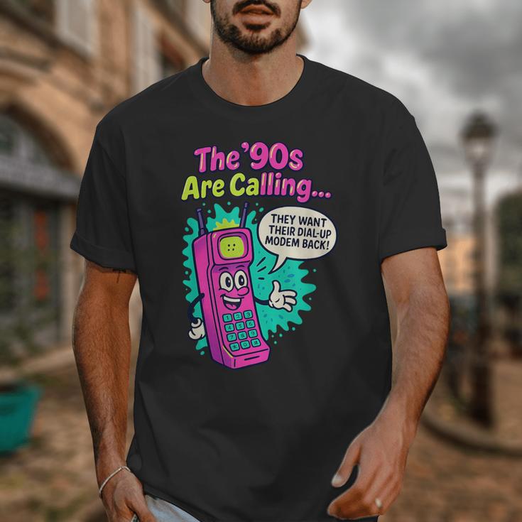 The 90s Are Calling Retro 90s Kid Nostalgia Gag Meme Unisex T-Shirt The 90s Are Calling Retro 90s Kid Nostalgia Gag Meme Unisex T-Shirt