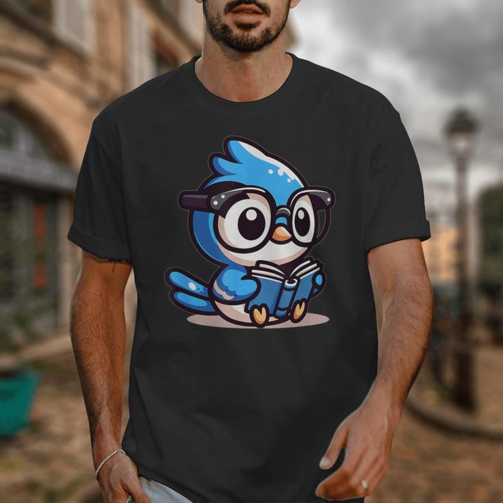 Adorable Book Lover Blue Jay With Reading Glasses Cute Unisex T-Shirt Adorable Book Lover Blue Jay With Reading Glasses Cute Unisex T-Shirt