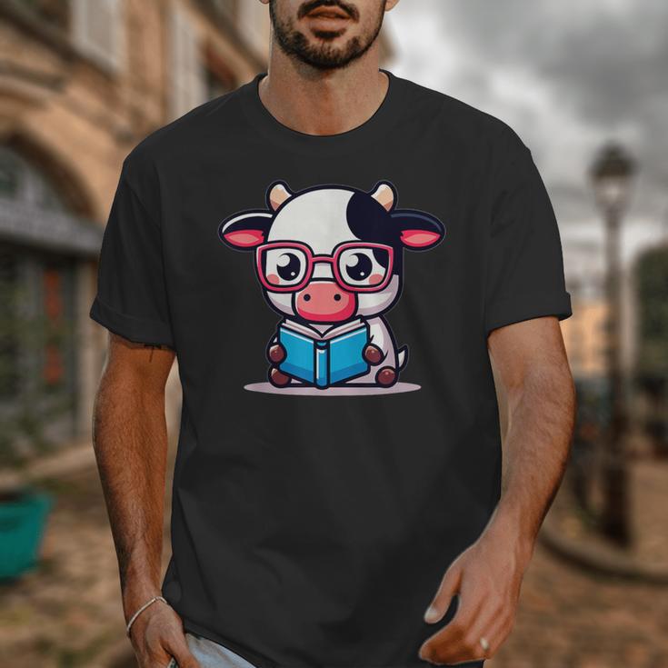 Adorable Book Lover Cow With Reading Glasses Cute Unisex T-Shirt Adorable Book Lover Cow With Reading Glasses Cute Unisex T-Shirt