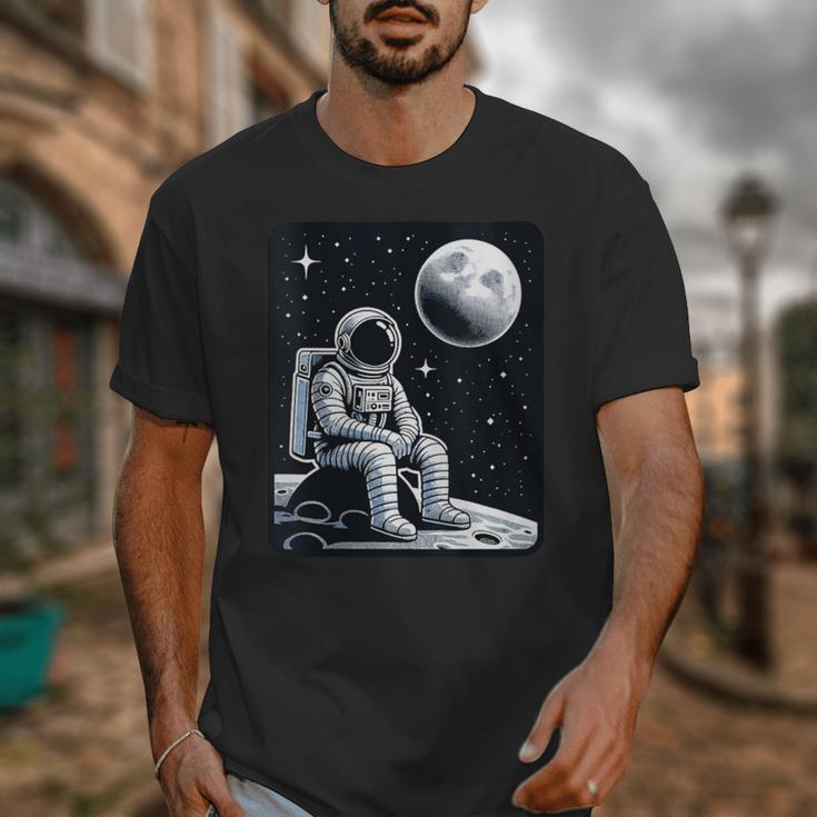 Aesthetic Spaceman Astronaut On The Moon Space Introvert Unisex T-Shirt