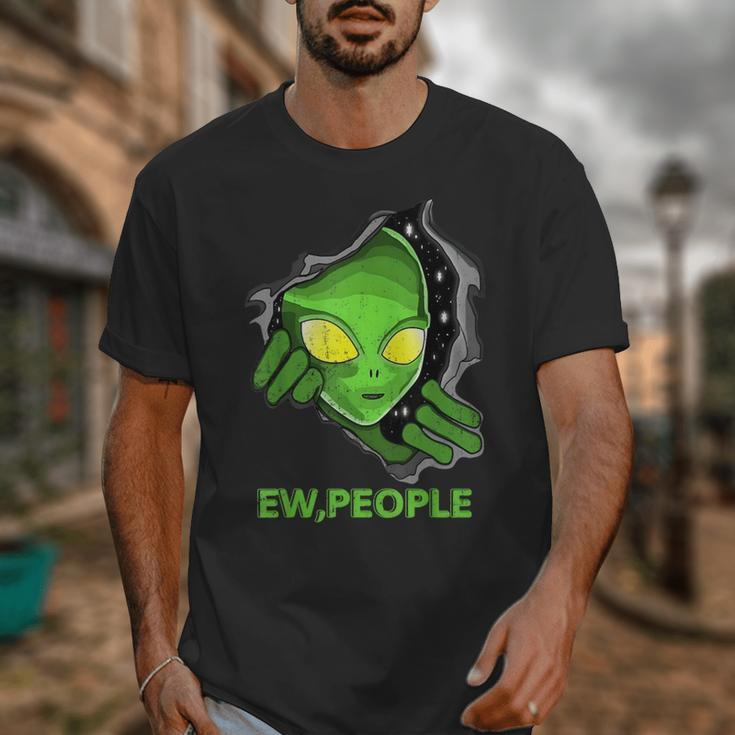 Alien Face Ew People UFO Introvert Meme Men Women Kids Unisex T-Shirt Alien Face Ew People UFO Introvert Meme Men Women Kids Unisex T-Shirt