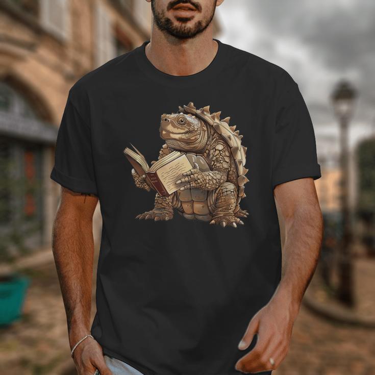 Alligator Snapping Turtle Reading A Book Unisex T-Shirt