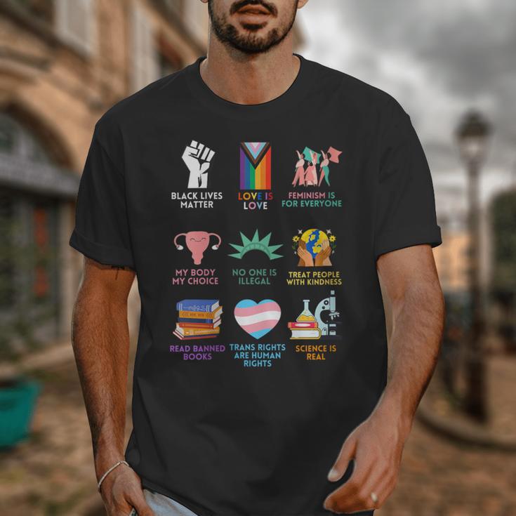 Ally Anti Trump Liberal BLM Love Is Love Banned Books Icons Unisex T-Shirt