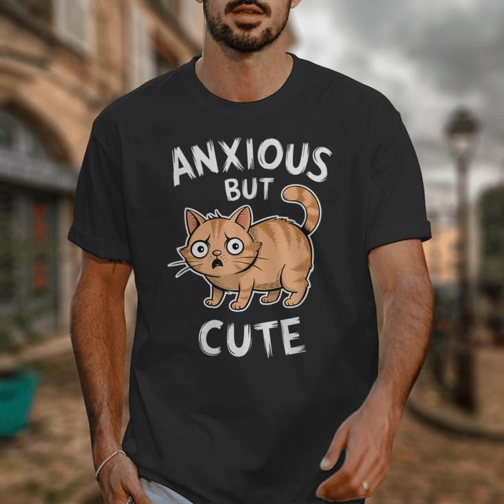 Anxious But Cute Anxiety Meme Cat Lover Introvert For Men Women Unisex T-Shirt Anxious But Cute Anxiety Meme Cat Lover Introvert For Men Women Unisex T-Shirt