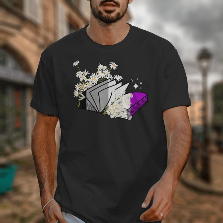 Asexual Book Lover LGBT Reading Pride Ace Flag Daisy Unisex T-Shirt