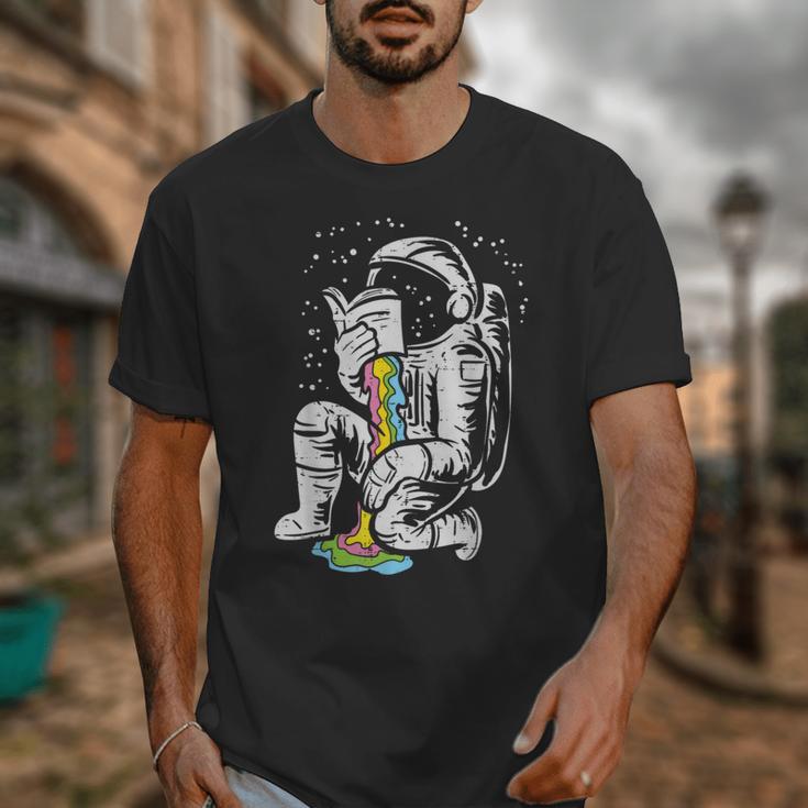 Astronaut Reading Book Space Galaxy Bookworm Men Women Kids Unisex T-Shirt