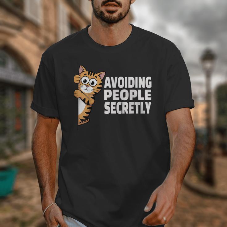 Avoiding People Secretly Cat Introvert Humor Unisex T-Shirt Avoiding People Secretly Cat Introvert Humor Unisex T-Shirt