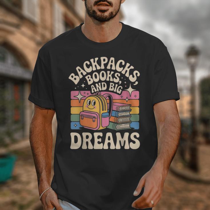 Backpacks Books And Big Dreams Cute Back To School Unisex T-Shirt Backpacks Books And Big Dreams Cute Back To School Unisex T-Shirt