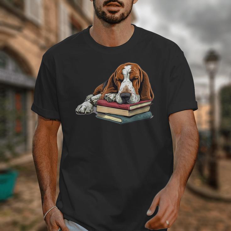 Basset Hound Books Dog Breed Graphic Unisex T-Shirt