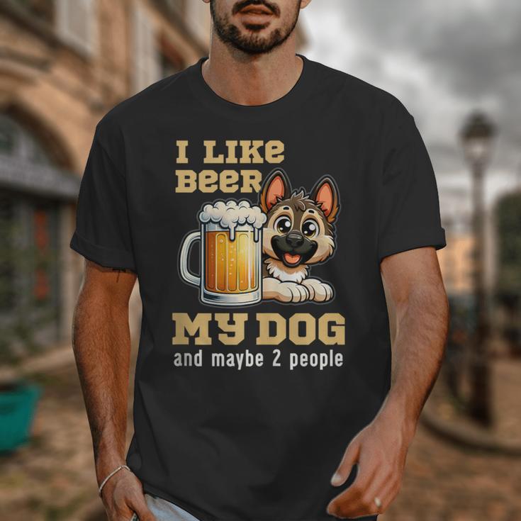 I Like Beer My Dog And Maybe 2 People Introvert Pun Unisex T-Shirt I Like Beer My Dog And Maybe 2 People Introvert Pun Unisex T-Shirt