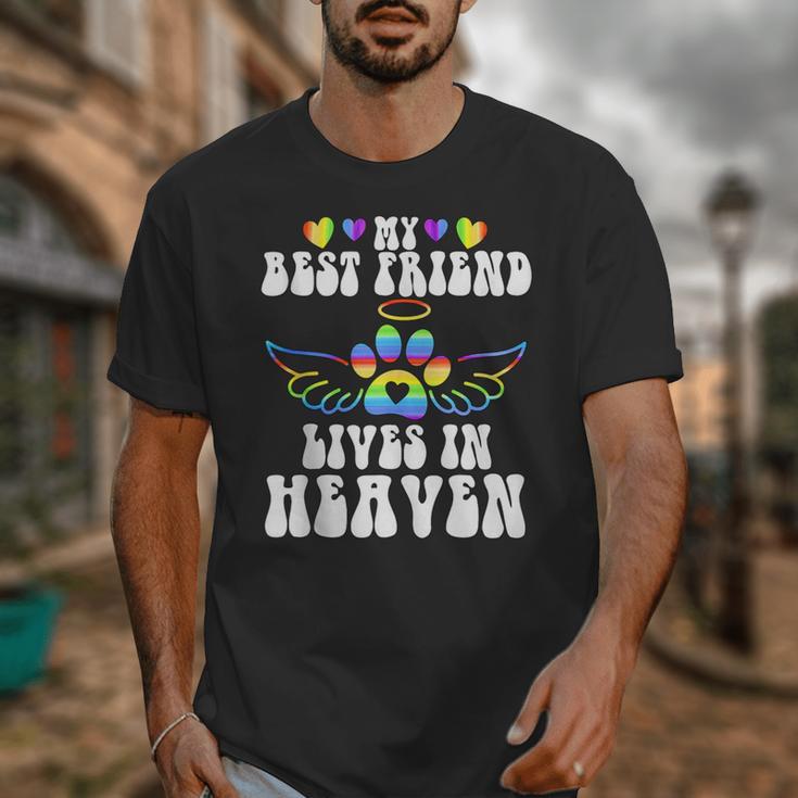 My Best Friend Lives In Heaven Pet Memorial In Memory Of Pet Unisex T-Shirt My Best Friend Lives In Heaven Pet Memorial In Memory Of Pet Unisex T-Shirt
