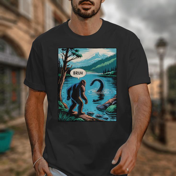 Bigfoot Sasquatch Loch Ness Monster Introvert Bruh Unisex T-Shirt