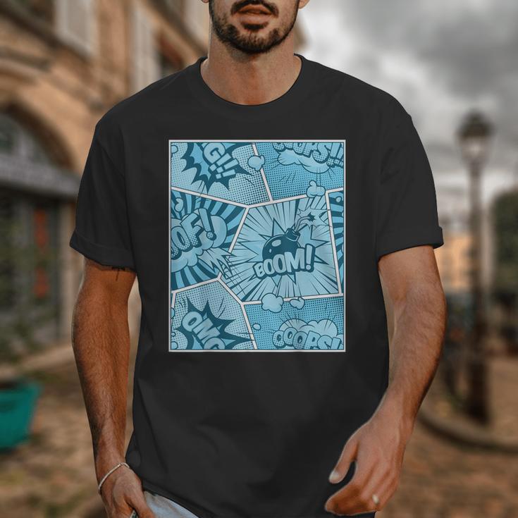 Blue Comic Book Blue Graphic Unisex T-Shirt