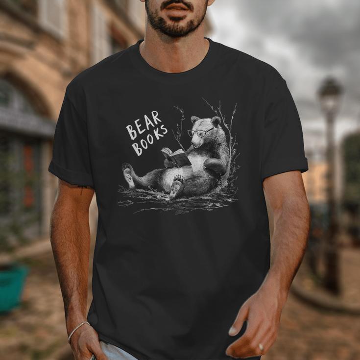 Book Lover Bear Cozy Reading Bear Graphic Bear Books Unisex T-Shirt Book Lover Bear Cozy Reading Bear Graphic Bear Books Unisex T-Shirt