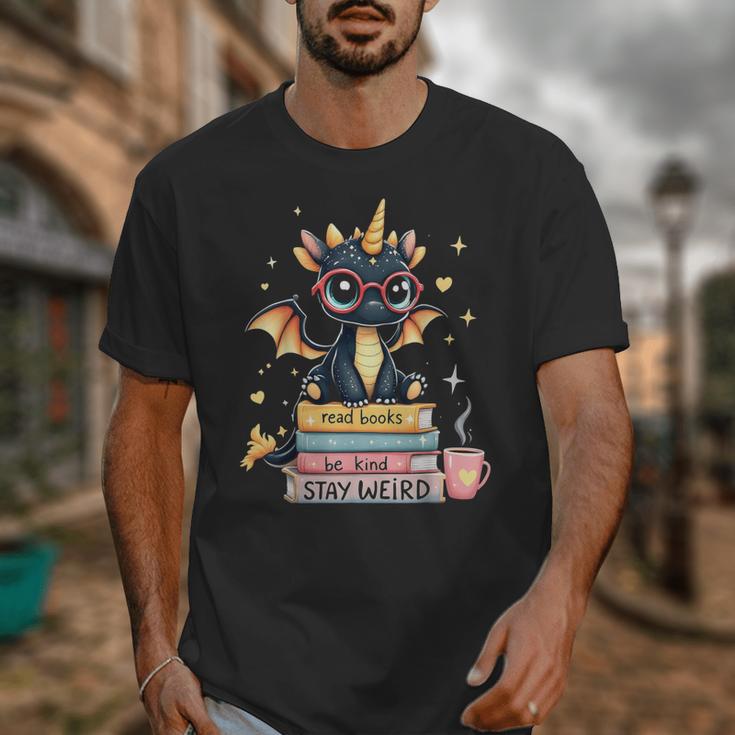 Book Lover Chibi Dragon With Big Red Glasses Bookworm Unisex T-Shirt Book Lover Chibi Dragon With Big Red Glasses Bookworm Unisex T-Shirt