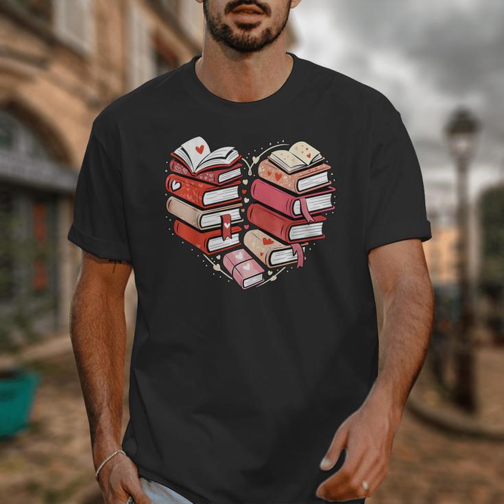 Book Lover Heart Shape Reading Librarian Valentine Men Women Unisex T-Shirt