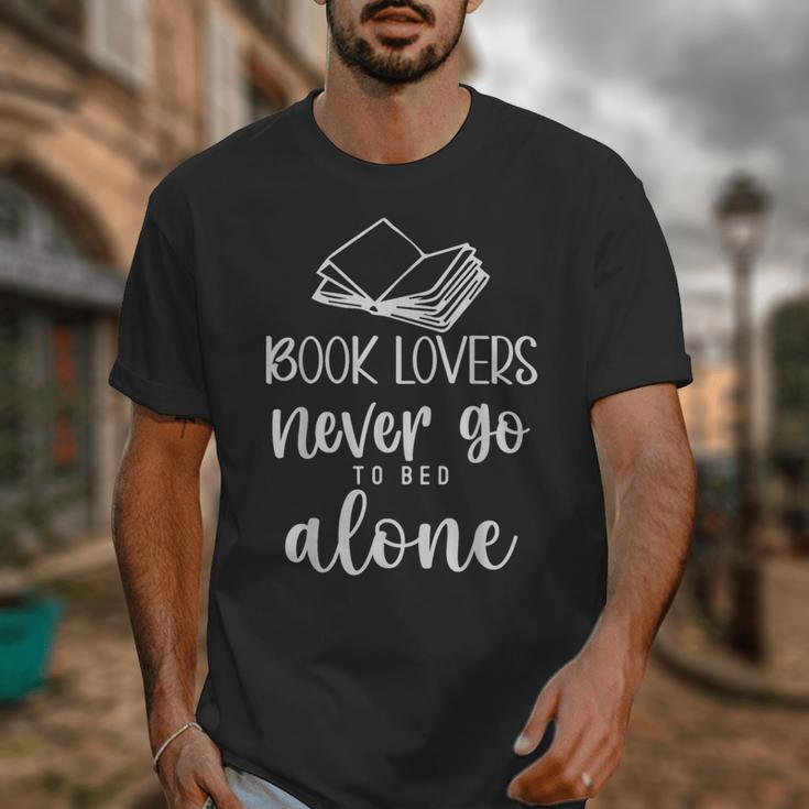 Book Lovers Never Go To Bed Alone Bibliophile Humor Unisex T-Shirt