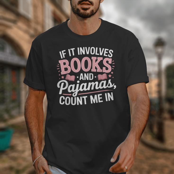 Book And Pajamas Humorous Book Lover Reading Bedtime Unisex T-Shirt