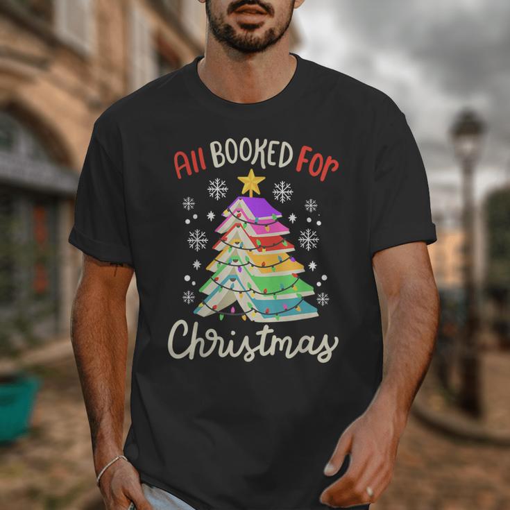 All Booked For Christmas Book Lovers Xmas Tree Women Unisex T-Shirt