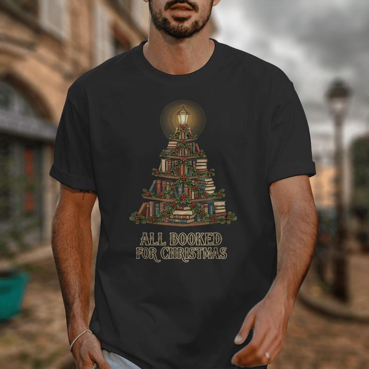 All Booked For Christmas Book Tree Book Lover Teacher Unisex T-Shirt