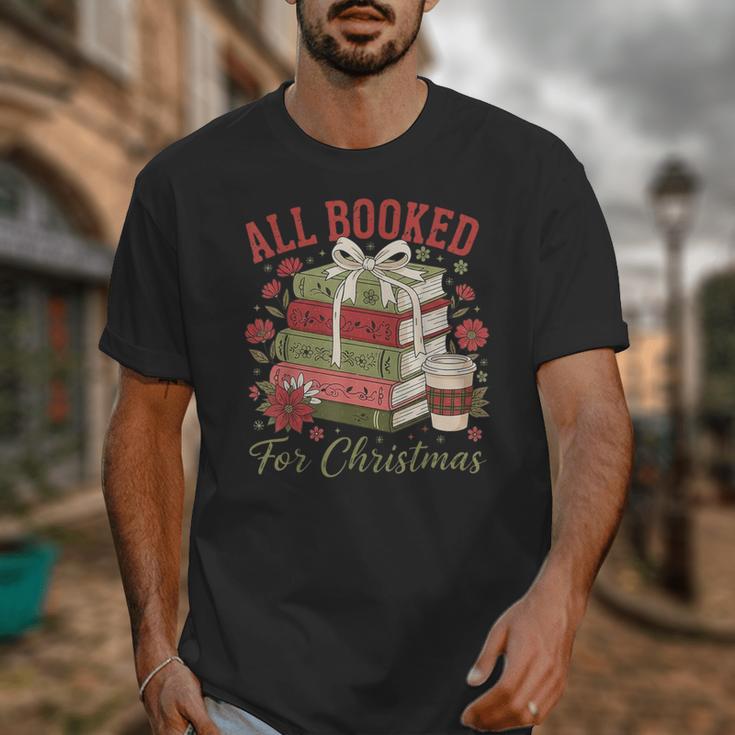 All Booked For Christmas Coquette Xmas Book Club Book Lovers Unisex T-Shirt