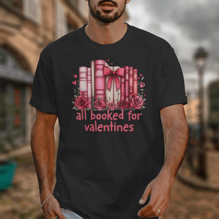 All Booked For Valentines Coquette Bow Book Lover Bookworm Unisex T-Shirt