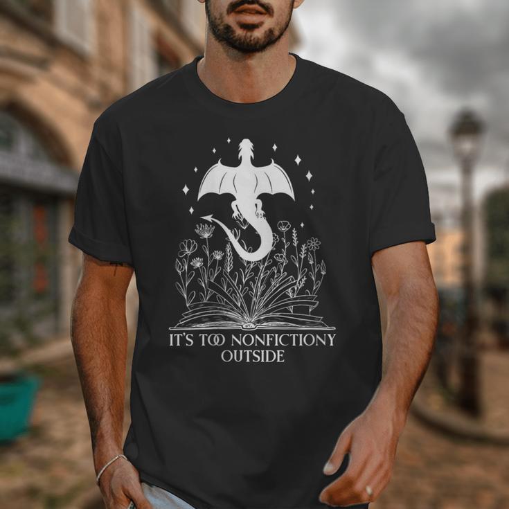 Bookish Dragon Book Club Reading Its Too Nonfictiony Outside Unisex T-Shirt Bookish Dragon Book Club Reading Its Too Nonfictiony Outside Unisex T-Shirt