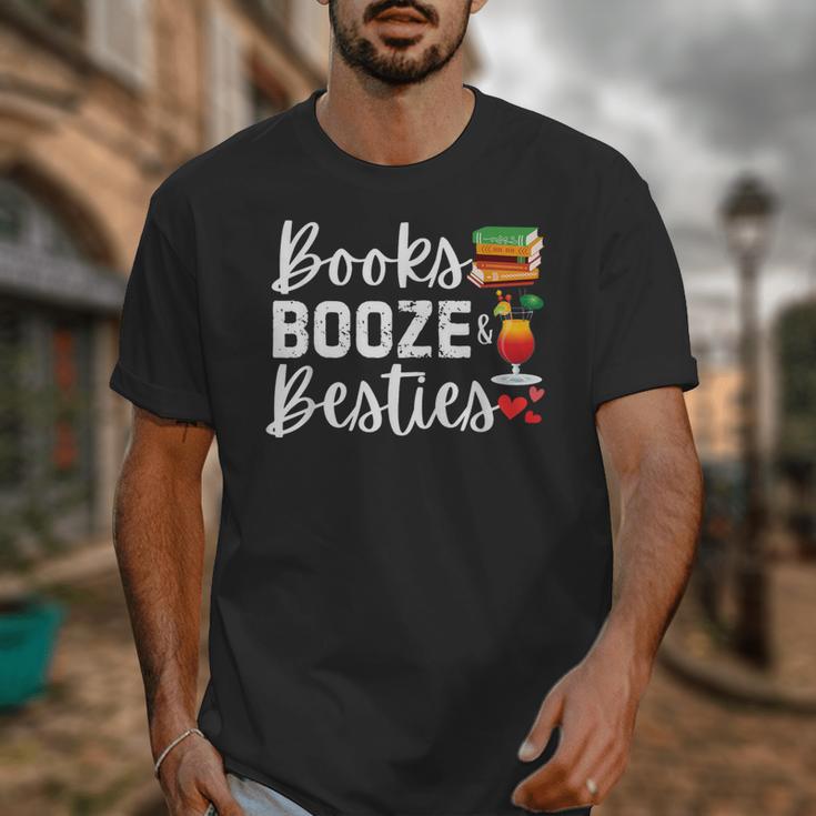Books Booze And Besties Book Lover Bestie Squad Twinning Unisex T-Shirt