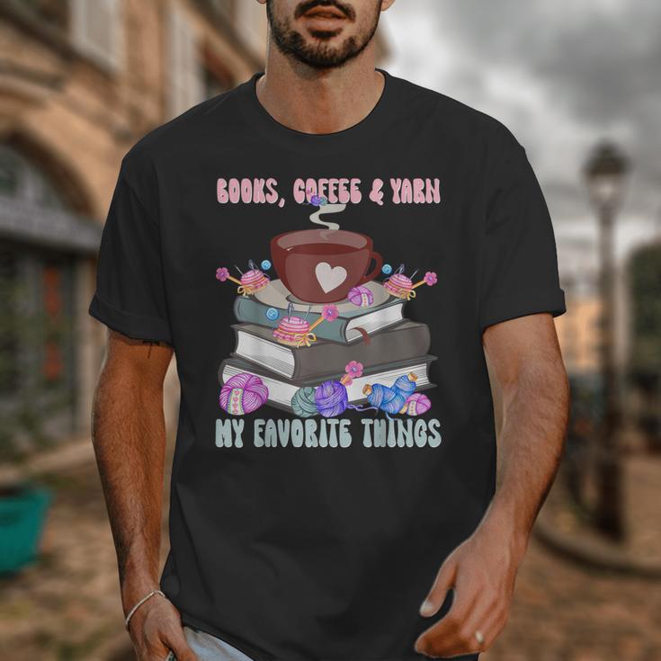 Books Coffee Yarn Lover My Favorite Things Unisex T-Shirt