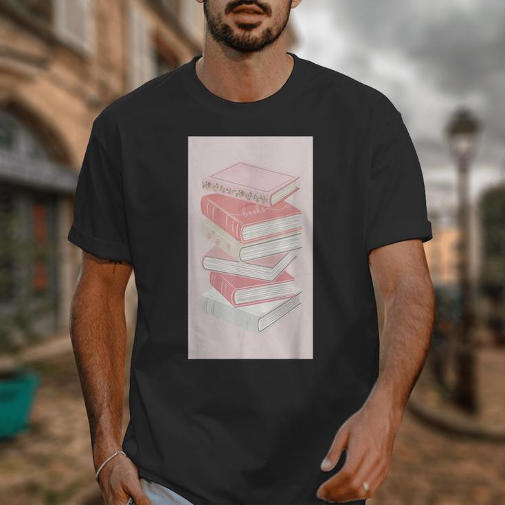 Books Flowers Art Flower Stack Pastel Feminine Unisex T-Shirt Books Flowers Art Flower Stack Pastel Feminine Unisex T-Shirt