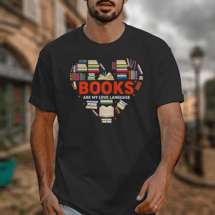 Books Heart Valentines Day Books Are My Love Language Unisex T-Shirt