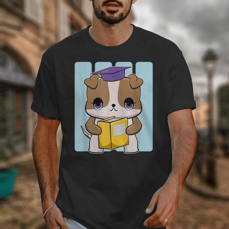 Bulldog Anime Pup Graduation Unisex T-Shirt
