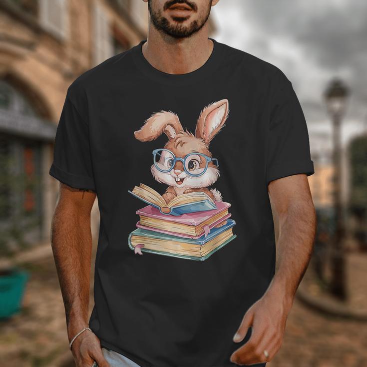 Bunny Rabbit Reading Books Rabbit Books Bunny Reader Unisex T-Shirt