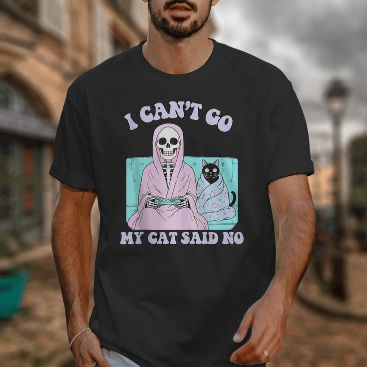 I Can't Go My Cat Said No Introvert Anxiety Cat Lover Unisex T-Shirt I Can't Go My Cat Said No Introvert Anxiety Cat Lover Unisex T-Shirt