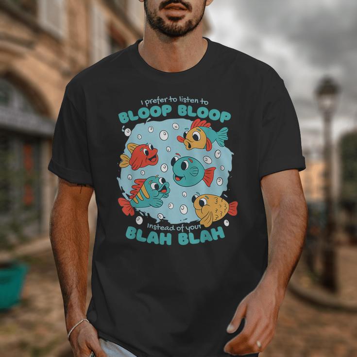 Cartoon Sarcasm Anti-Social Nihilism Introvert Fish Unisex T-Shirt