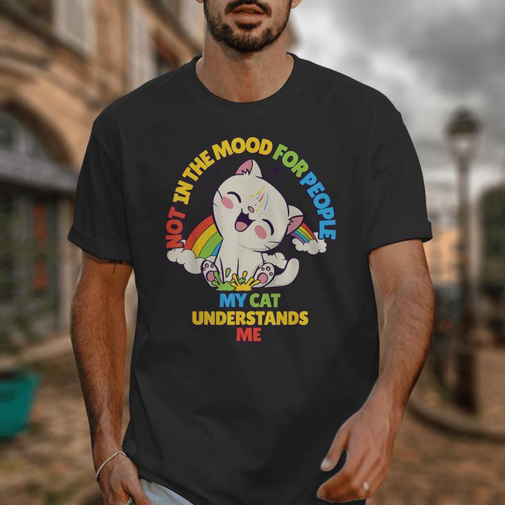 Cat Mom Loves Cats Dad Not In The Mood For People Introvert Unisex T-Shirt