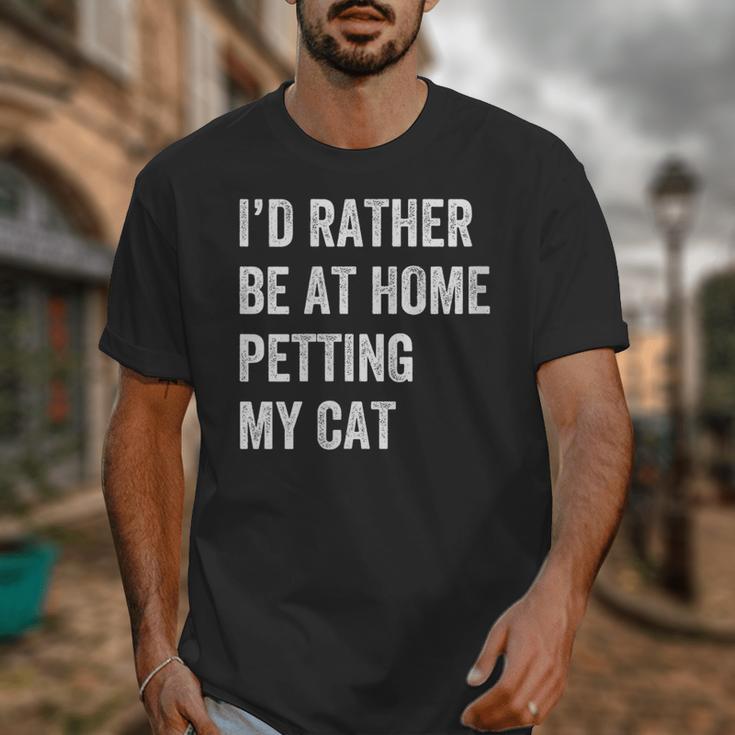 Cat Owner Introvert Stay Home Rather Pet Cat Unisex T-Shirt