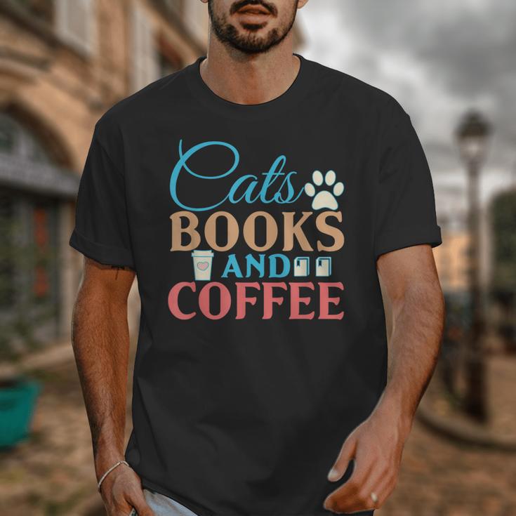 Cats Books And Coffee Unisex T-Shirt Cats Books And Coffee Unisex T-Shirt