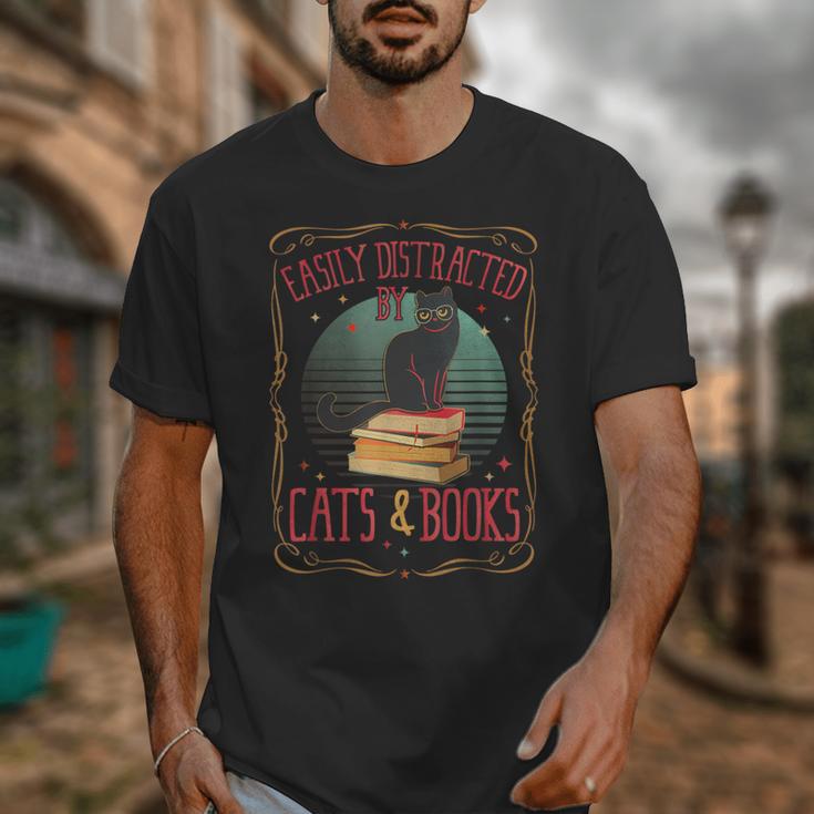 Cats And Books Lover Reading Literary Feline Humor Unisex T-Shirt Cats And Books Lover Reading Literary Feline Humor Unisex T-Shirt