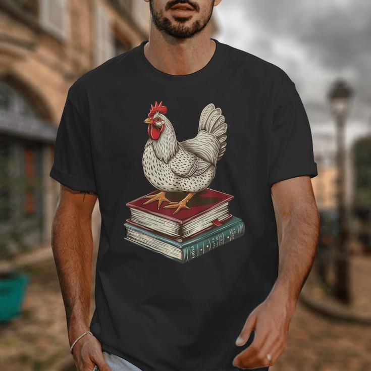 Chicken Books Back To School First Day Of School Boys Girls Unisex T-Shirt Chicken Books Back To School First Day Of School Boys Girls Unisex T-Shirt