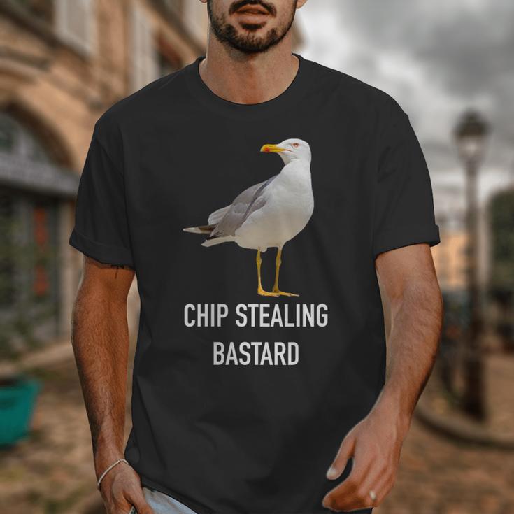 Chip Stealing Seagull Men Women Seaside Holiday Memory Unisex T-Shirt Chip Stealing Seagull Men Women Seaside Holiday Memory Unisex T-Shirt