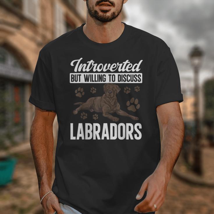 Chocolate Lab Dog Introvert Chocolate Labrador Retriever Unisex T-Shirt