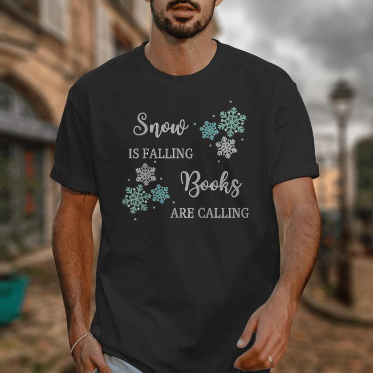 Christmas Shirts Snow Is Falling Books Are Calling Men Women Unisex T-Shirt