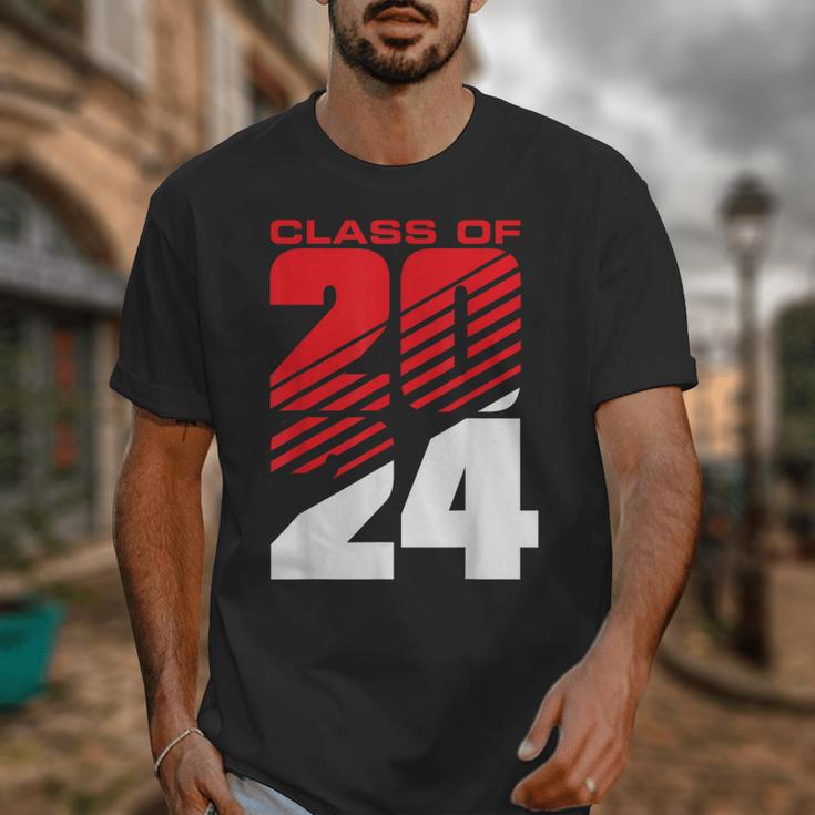 Class Of 2024 High School Senior Graduation Red Sports Style Unisex T-Shirt