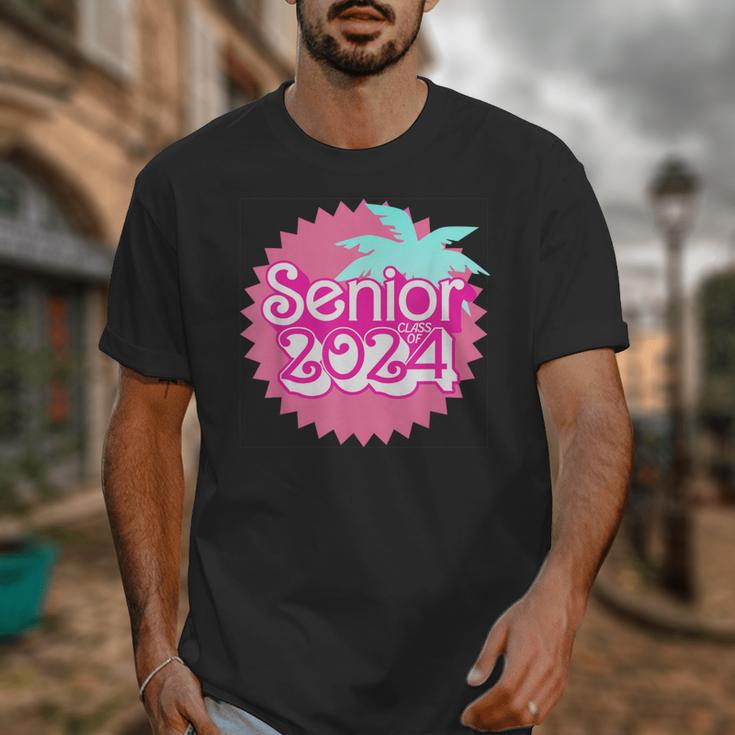 Class Of 2024 Senior Pink Retro Classic Girl Grad Graduation Unisex T-Shirt