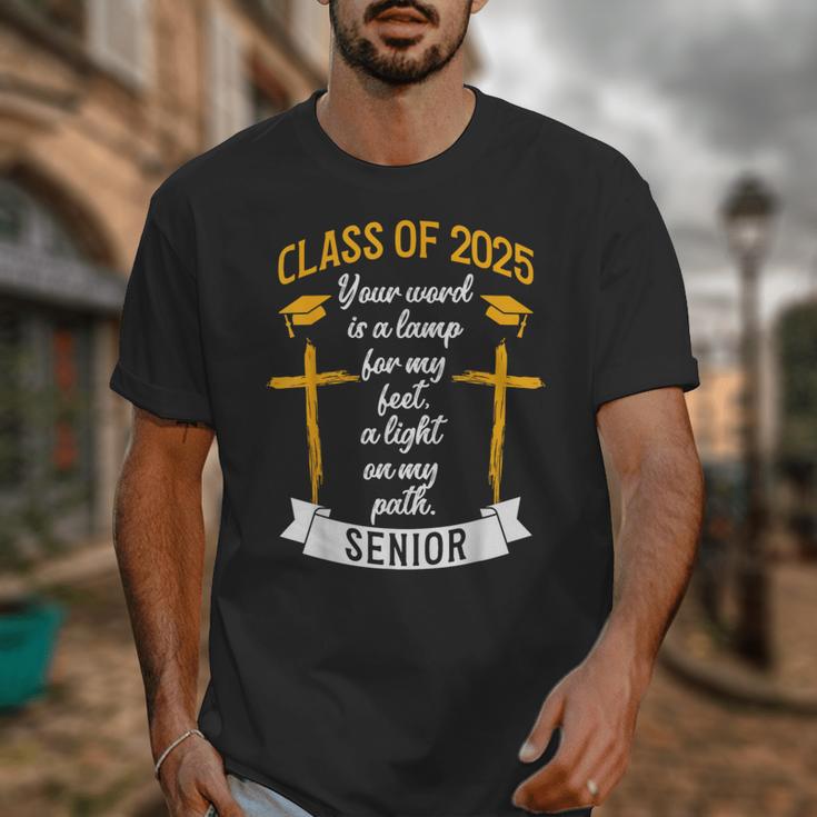 Class Of 2025 Senior Graduation Cross Quote Faith In God Unisex T-Shirt