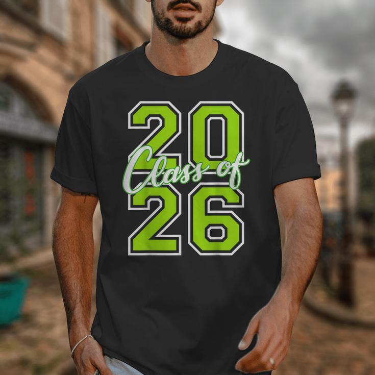 Class Of 2026 Graduation Varsity Lime Green Letters Unisex T-Shirt