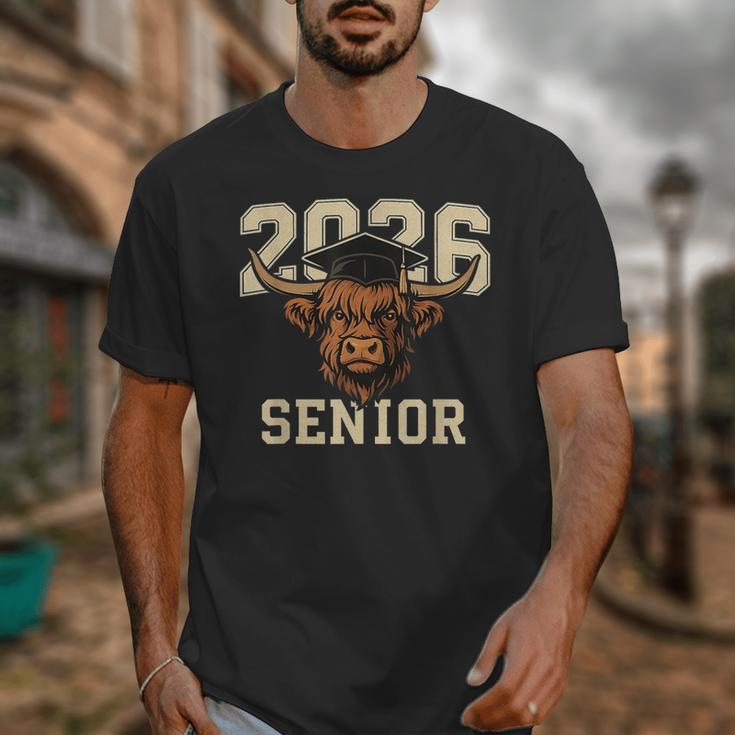 Class Of 2026 Highland Cow Senior Graduation School Pride Unisex T-Shirt