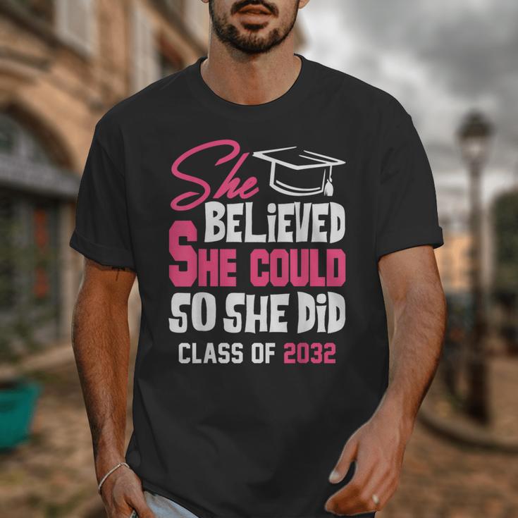 Class Of 2032 She Believed She Could Kids Graduation T-Shirt Unisex T-Shirt